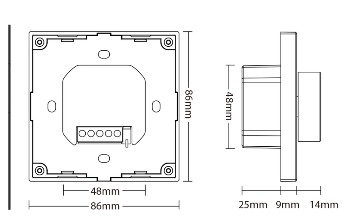 Led ovládač stmívač vypínačový 1-2K bílý